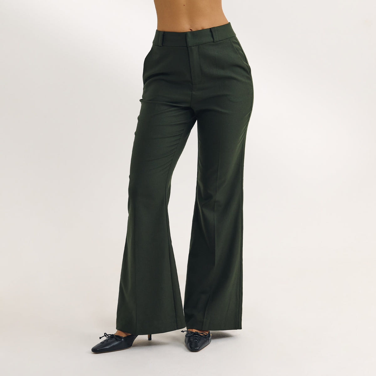 Flared Pants - Dark Green