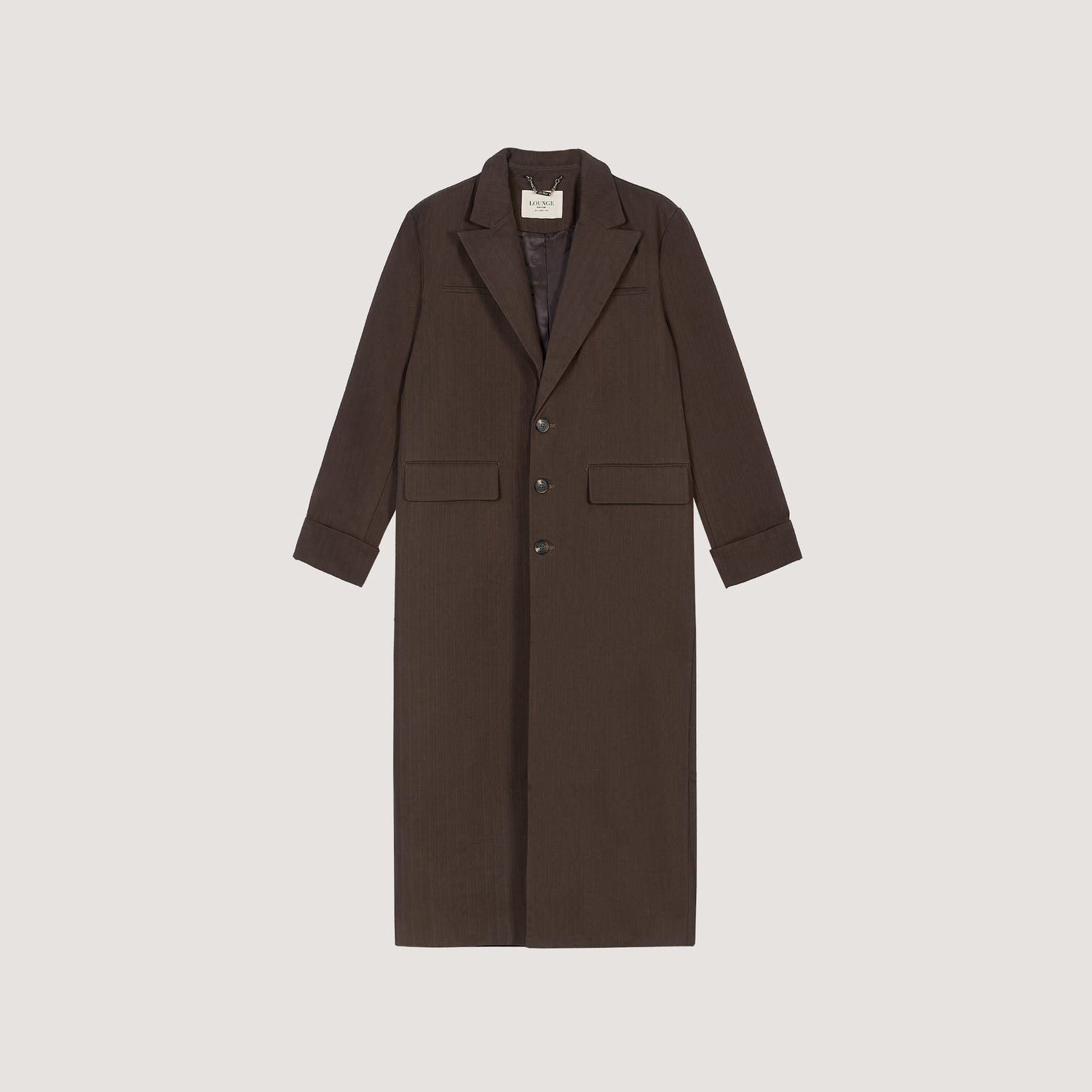 Oversized Longline Blazer - Dark Brown