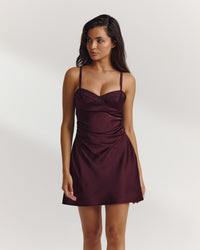 Peep Bra Mini Dress - Plum