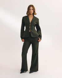 Flared Pants - Dark Green