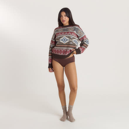 Fairisle Knitted Jumper - Brown/Red