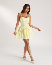Seam Detail Mini Dress - Buttermilk