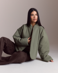Cocoon Puffer Coat - Sage