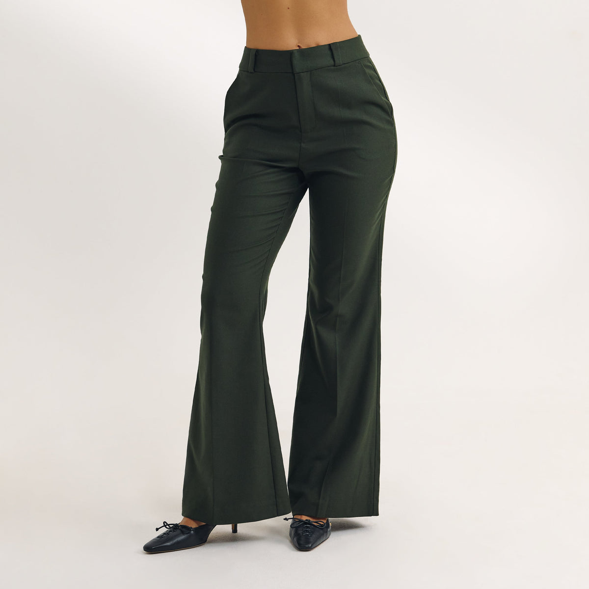 Flared Pants - Dark Green