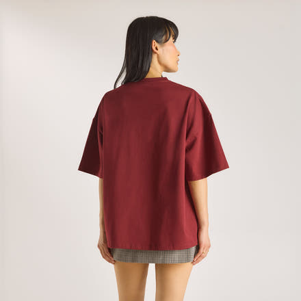 Oversized Graphic Tee - Burgundy