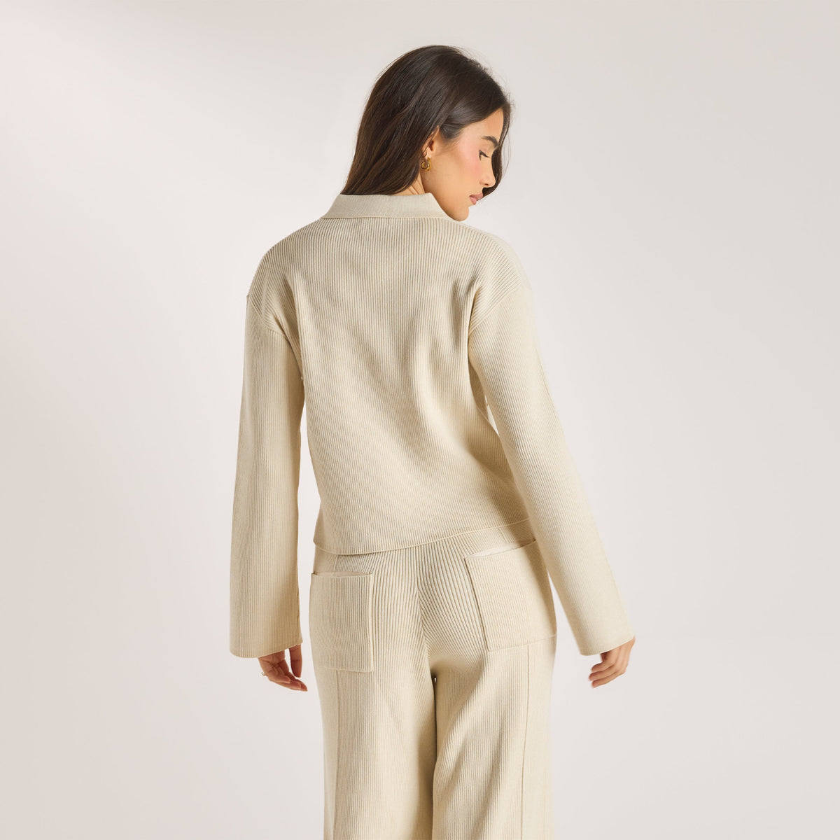 Knitted Oversized Shirt - Cream