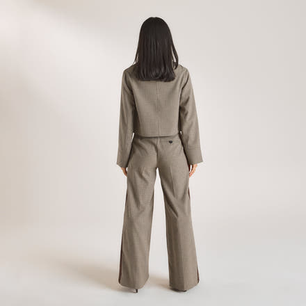 Houndstooth Jacket - Brown