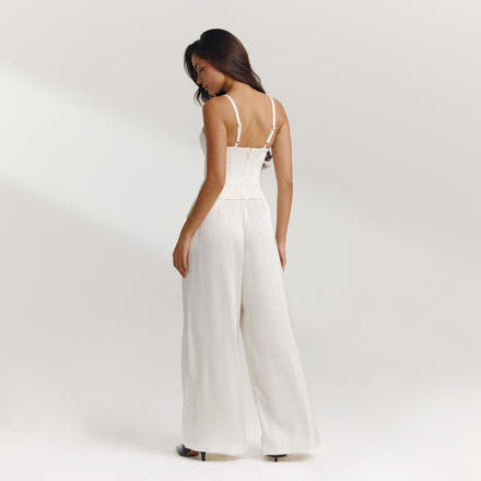 Satin Structured Top - Off White