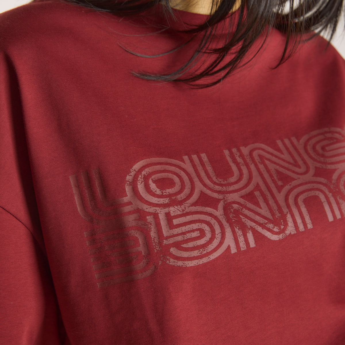 Oversized Graphic Tee - Burgundy