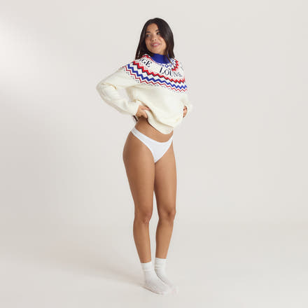 Fairisle Knitted Jumper - Cream/Red