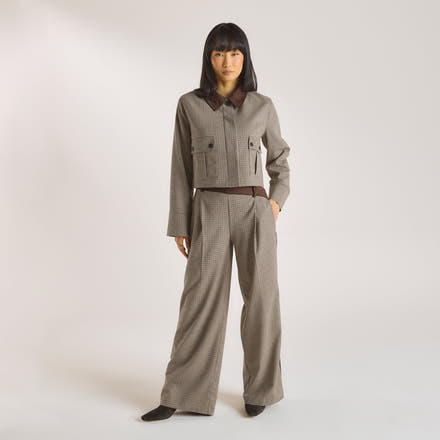 Houndstooth Jacket - Brown